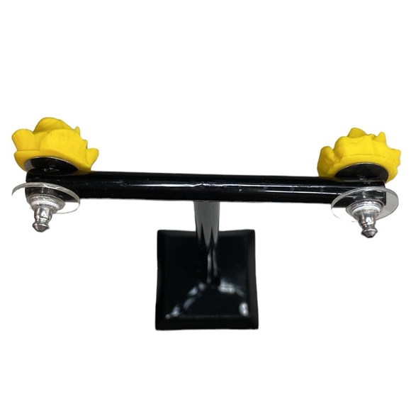 Yellow Rose Floral Stud Earrings - Picture 14 of 17